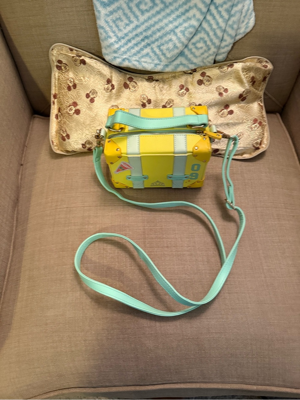 Disney Princess Tiana Yellow and Mint Mini Crossbody Trunk Bag
